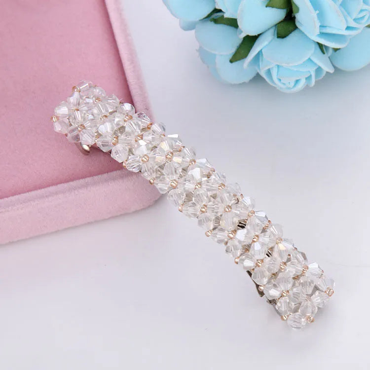 Simple Style Solid Color Alloy Inlay Rhinestones Hair Clip 1 Piece