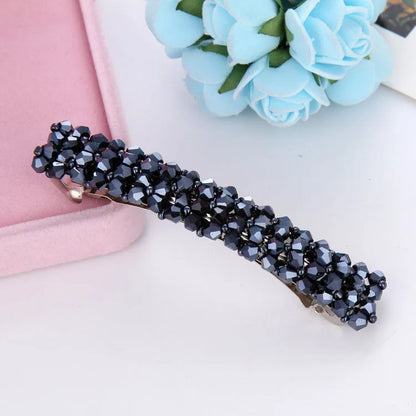 Simple Style Solid Color Alloy Inlay Rhinestones Hair Clip 1 Piece