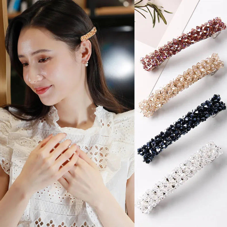 Simple Style Solid Color Alloy Inlay Rhinestones Hair Clip 1 Piece