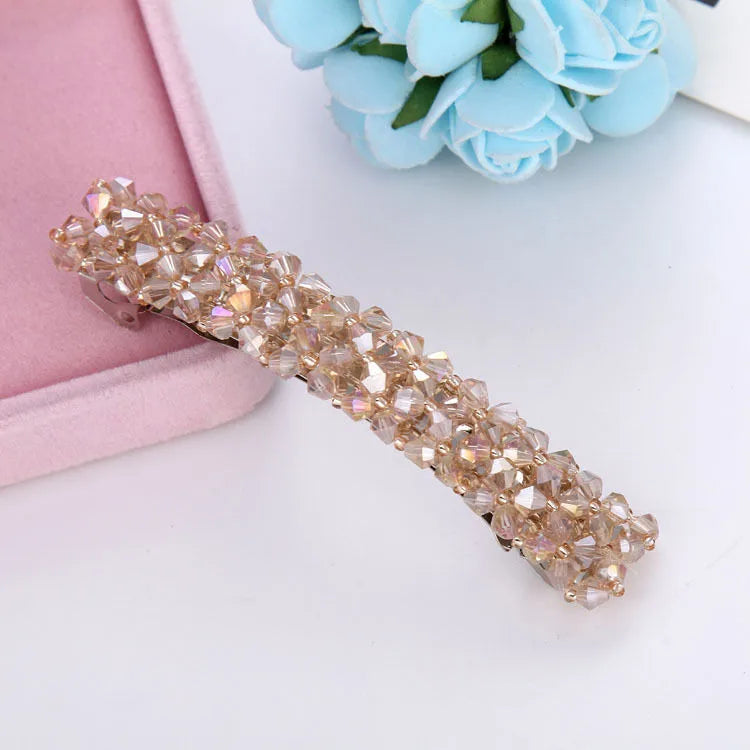 Simple Style Solid Color Alloy Inlay Rhinestones Hair Clip 1 Piece