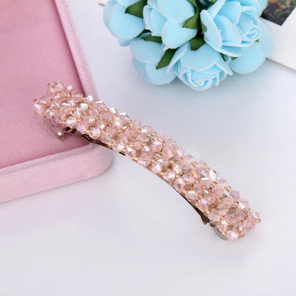 Simple Style Solid Color Alloy Inlay Rhinestones Hair Clip 1 Piece