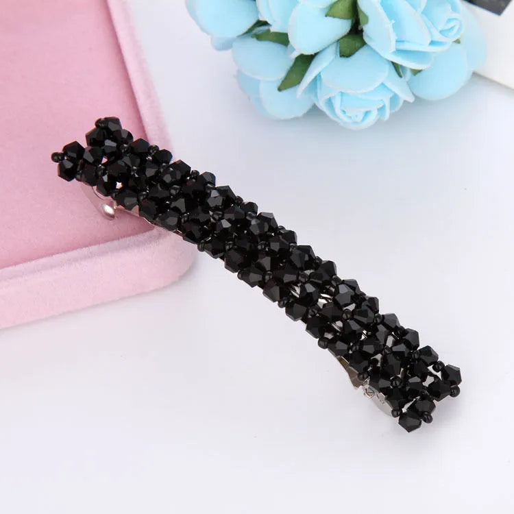 Simple Style Solid Color Alloy Inlay Rhinestones Hair Clip 1 Piece