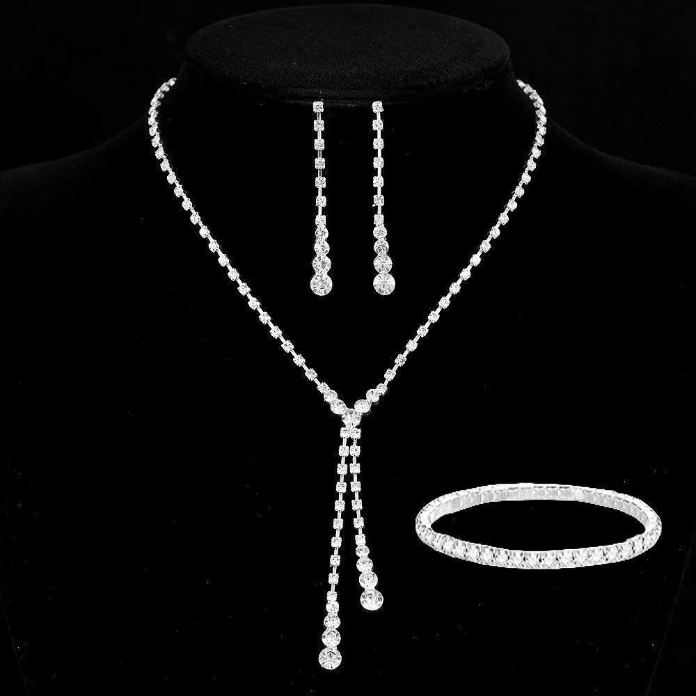 Simple Style Solid Color Alloy Inlay Rhinestones Women'S Jewelry Set