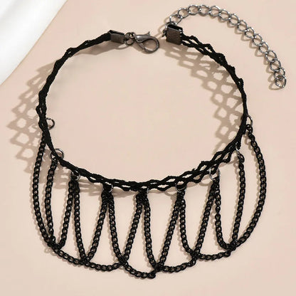 Simple Style Solid Color Alloy Lace Wholesale Anklet