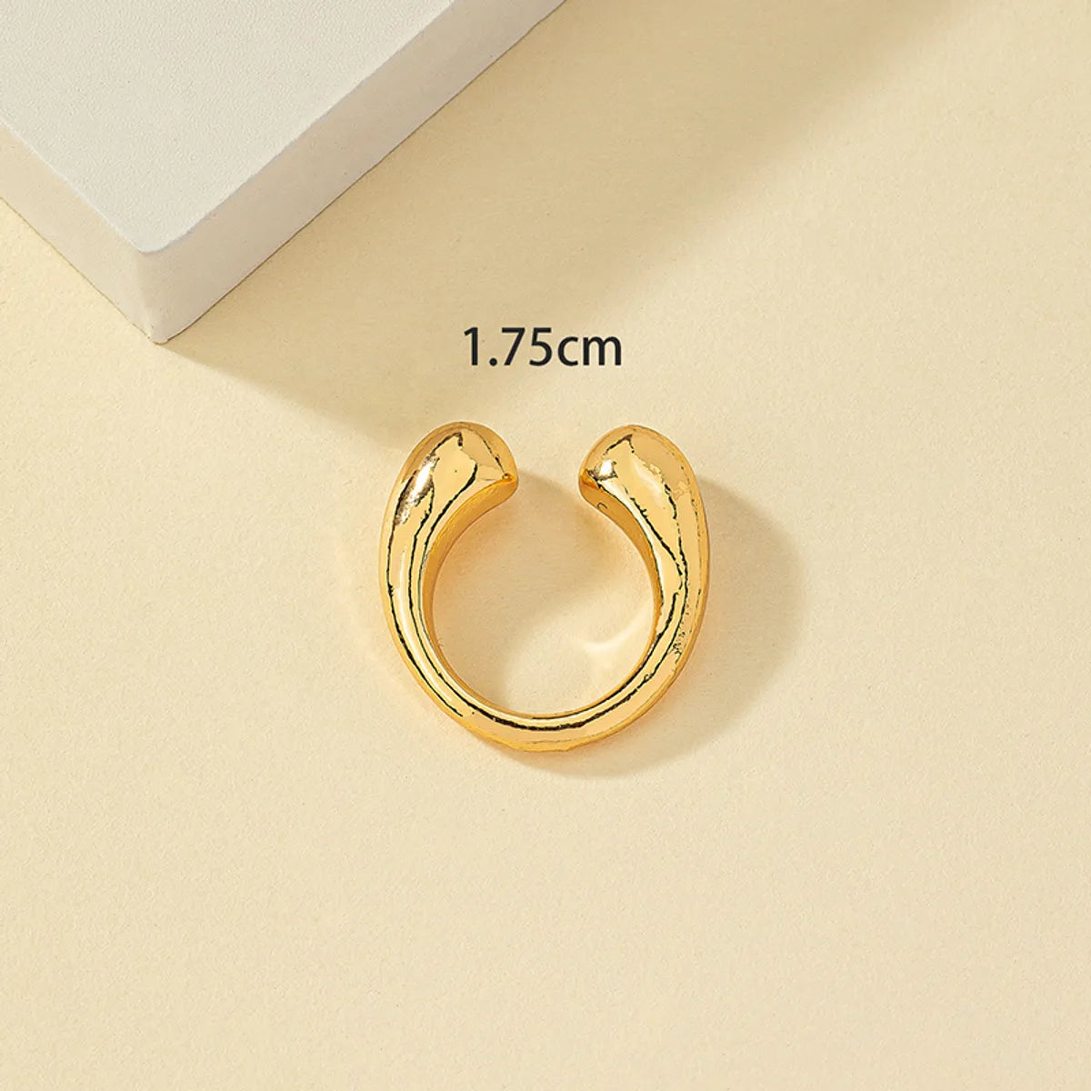 Simple Style Solid Color Alloy Plating 14k Gold Plated Women's Open Rings