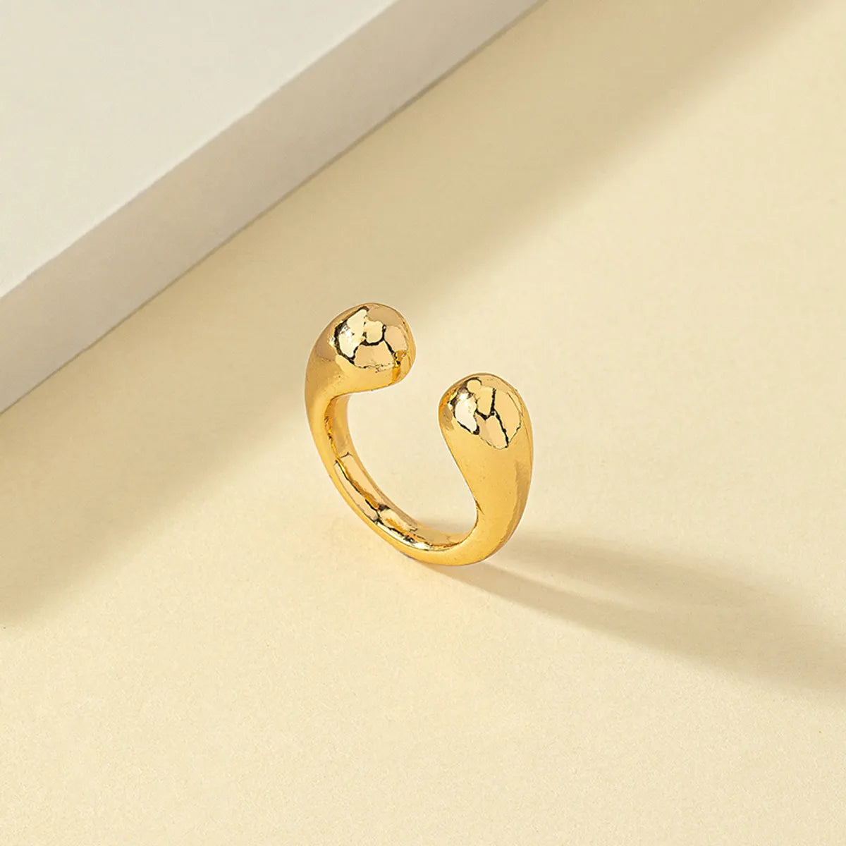 Simple Style Solid Color Alloy Plating 14k Gold Plated Women's Open Rings