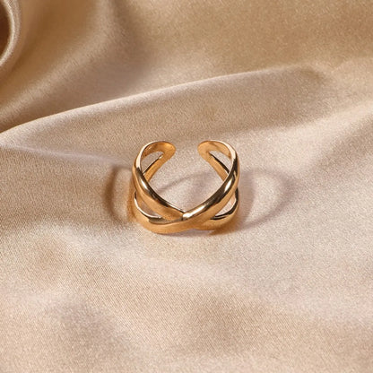 Simple Style Solid Color Alloy Plating Gold Plated Women'S Open Rings