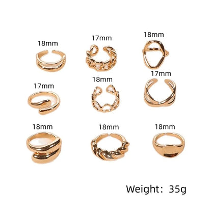 Simple Style Solid Color Alloy Plating Gold Plated Women'S Open Rings