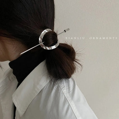 Simple Style Solid Color Alloy Plating Hairpin