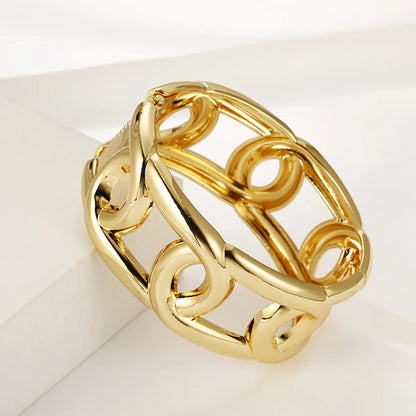 Simple Style Solid Color Alloy Plating Hollow Out Women's Bangle