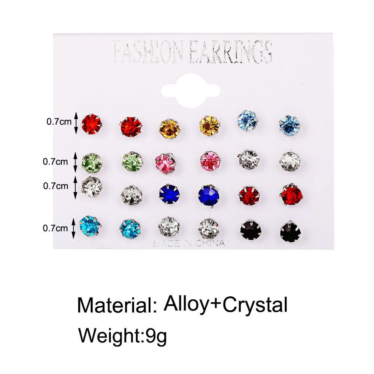 Simple Style Solid Color Alloy Plating Inlay Artificial Crystal Ear Studs 1 Set