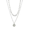 Simple Style Solid Color Alloy Plating Inlay Opal Women's Layered Necklaces 1 Piece