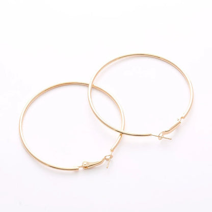 Simple Style Solid Color Alloy Plating Women'S Hoop Earrings 1 Pair