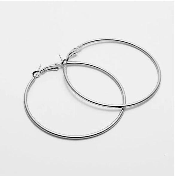 Simple Style Solid Color Alloy Plating Women'S Hoop Earrings 1 Pair