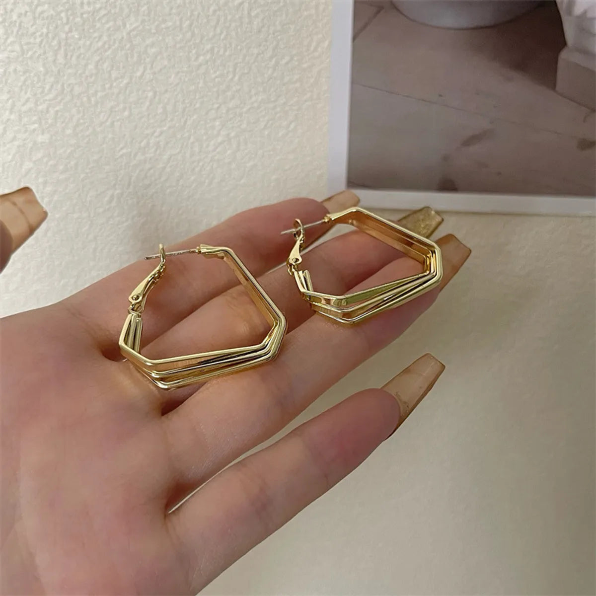 Simple Style Solid Color Alloy Polishing Women'S Earrings