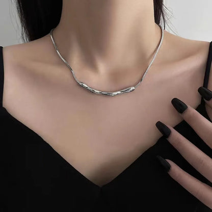 Simple Style Solid Color Alloy Titanium Steel Wholesale Necklace