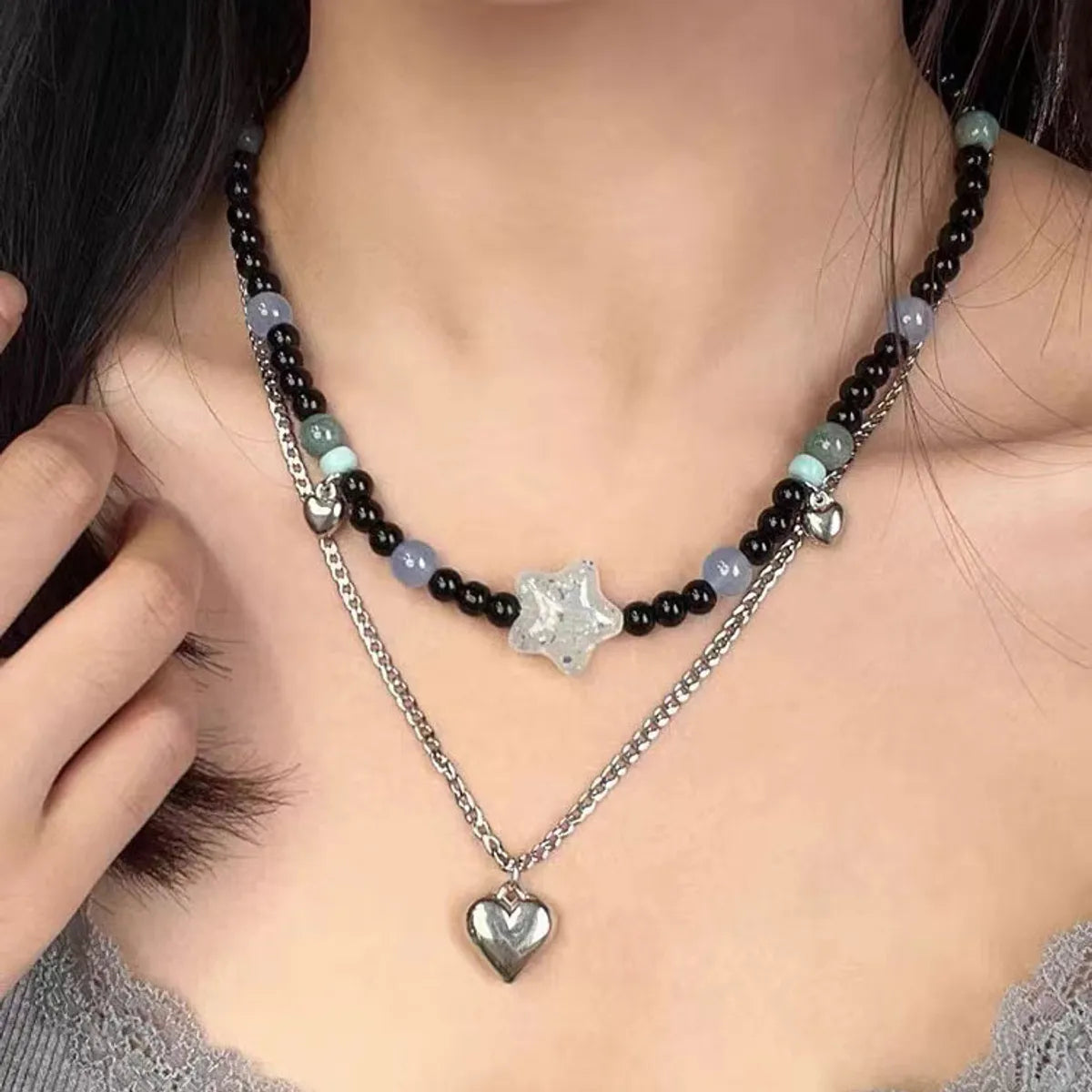 Simple Style Solid Color Alloy Titanium Steel Wholesale Necklace