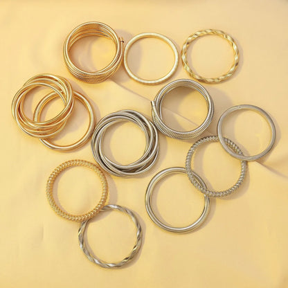 Simple Style Solid Color Alloy Wholesale Bangle