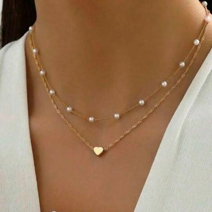 Simple Style Solid Color Alloy Wholesale Layered Necklaces