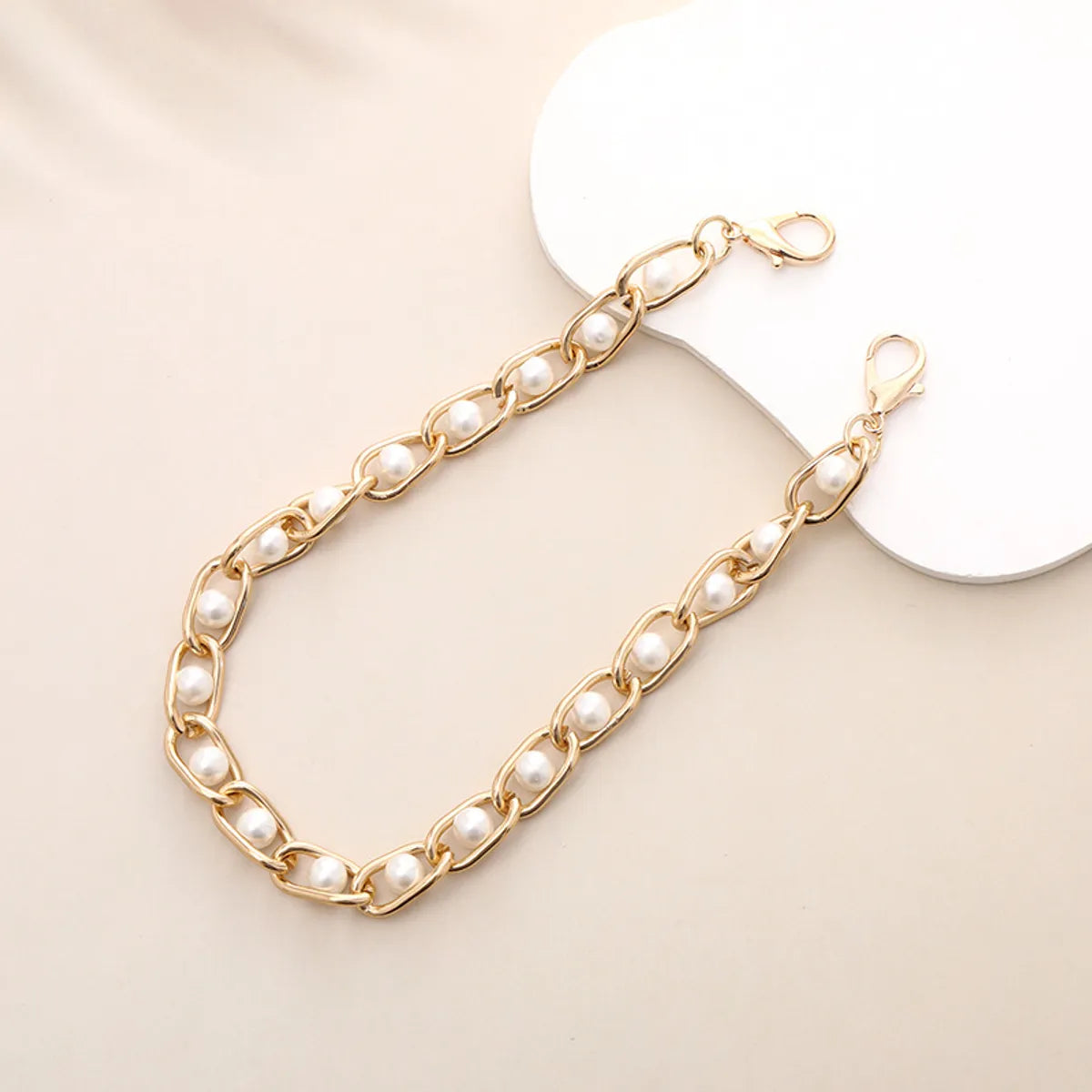 Simple Style Solid Color Beaded Beaded Chain Mobile Phone Chain