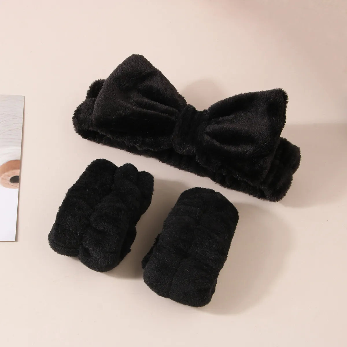 Simple Style Solid Color Bow Knot Cloth Plush Hair Band Wrist