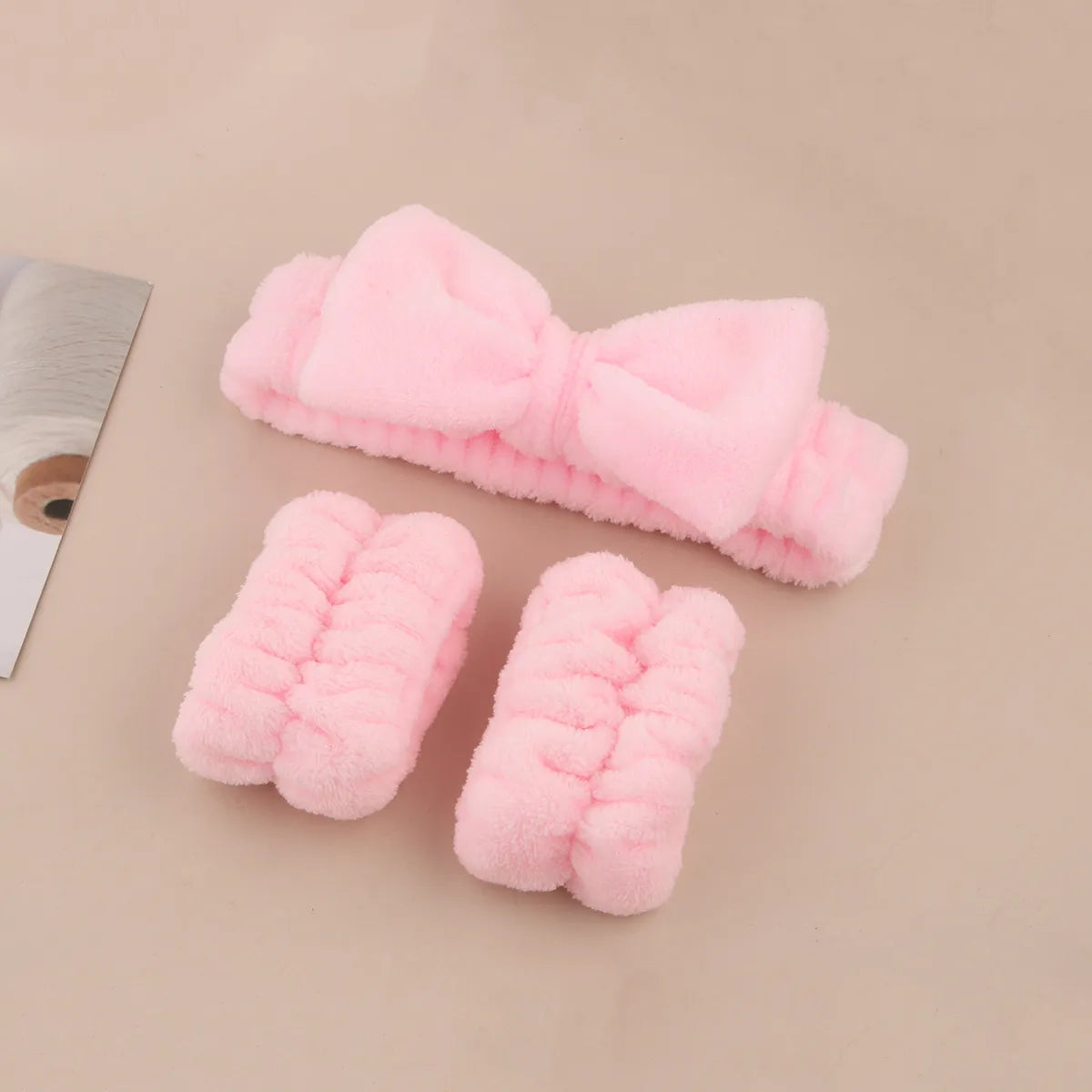 Simple Style Solid Color Bow Knot Cloth Plush Hair Band Wrist