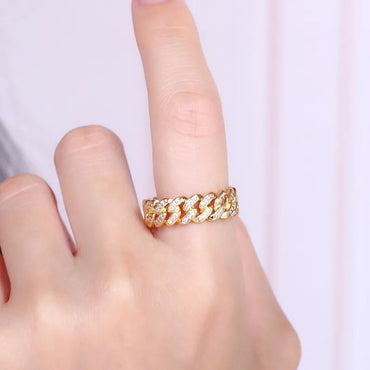 Simple Style Solid Color Brass Gold Plated Silver Plated Zircon Rings In Bulk