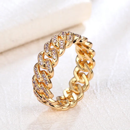 Simple Style Solid Color Brass Gold Plated Silver Plated Zircon Rings In Bulk