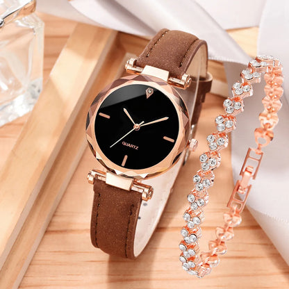 Simple Style Solid Color Buckle Quartz Women'S Watches