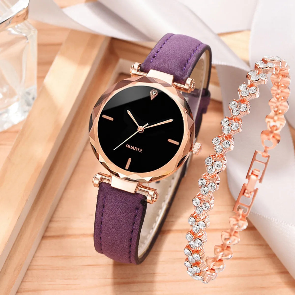 Simple Style Solid Color Buckle Quartz Women'S Watches