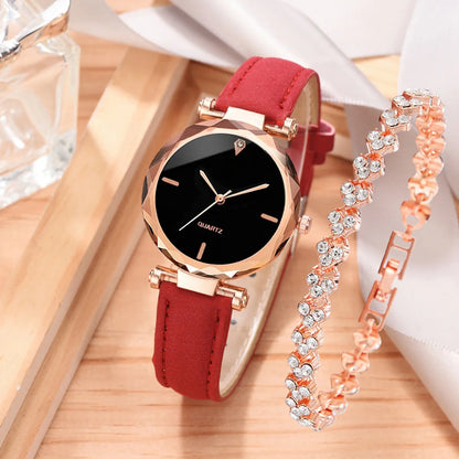 Simple Style Solid Color Buckle Quartz Women'S Watches