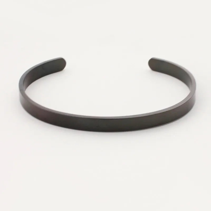 Simple Style Solid Color C Shape Stainless Steel Titanium Steel Bangle In Bulk