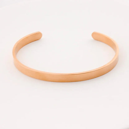 Simple Style Solid Color C Shape Stainless Steel Titanium Steel Bangle In Bulk