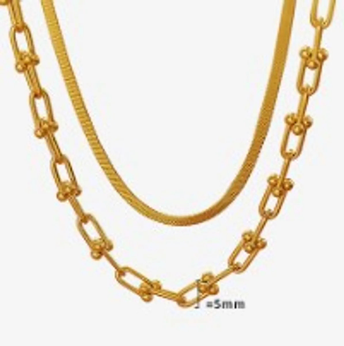 Simple Style Solid Color Chain Titanium Steel Plating 18k Gold Plated Necklace