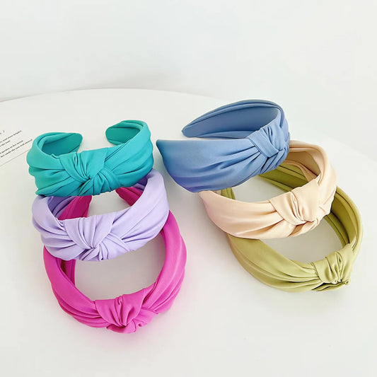 Women'S Simple Style Solid Color Cloth Braid Hair Band