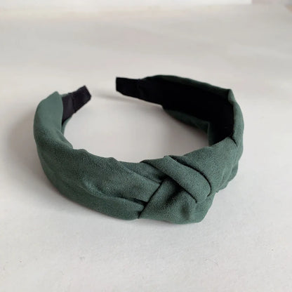 Women'S Simple Style Solid Color Cloth Braid Hair Band