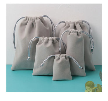 Simple Style Solid Color Cloth Drawstring Jewelry Packaging Bags