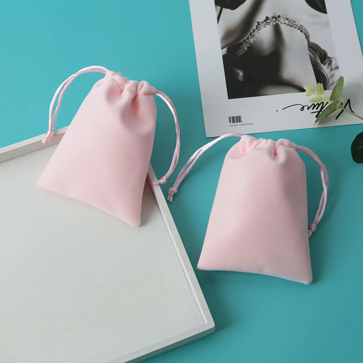 Simple Style Solid Color Cloth Drawstring Jewelry Packaging Bags