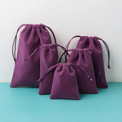 Simple Style Solid Color Cloth Drawstring Jewelry Packaging Bags