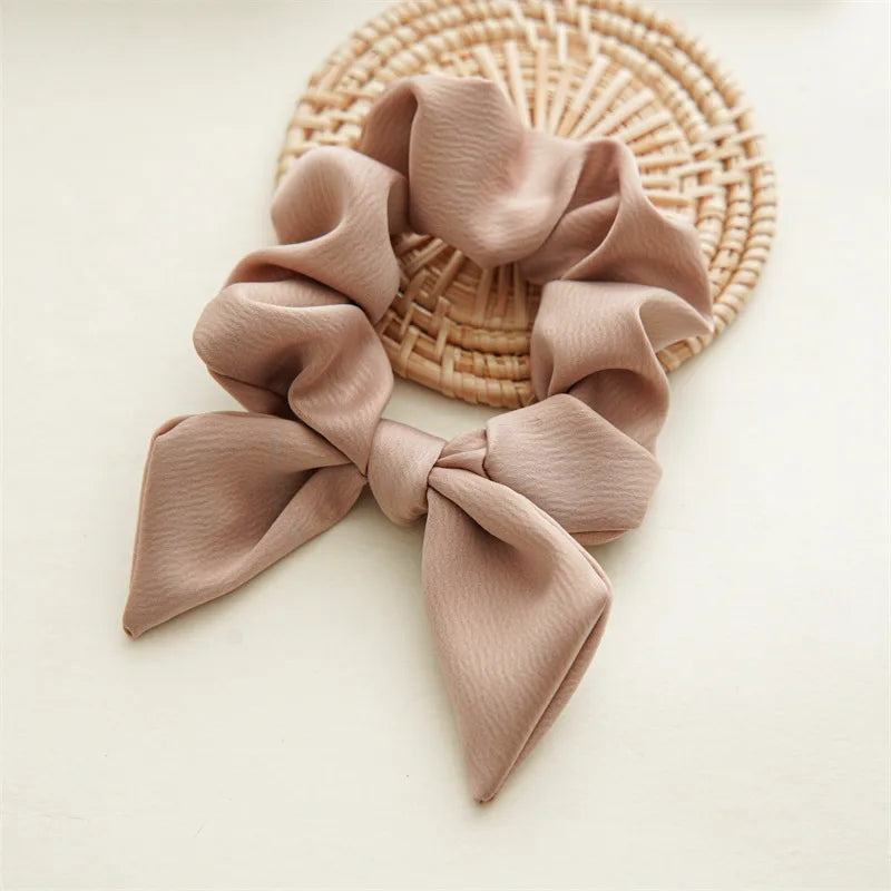 Simple Style Solid Color Cloth Pleated Hair Tie 1 Piece