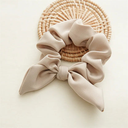 Simple Style Solid Color Cloth Pleated Hair Tie 1 Piece