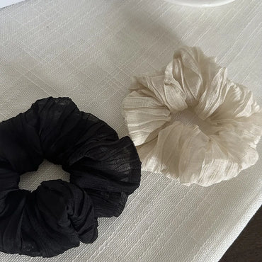 Simple Style Solid Color Cloth Pleated Hair Tie