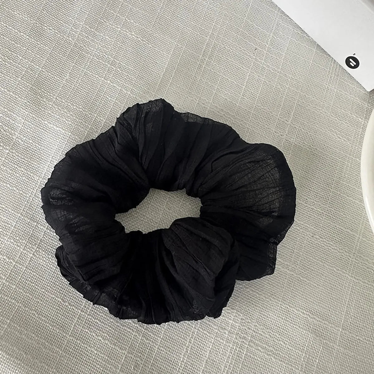 Simple Style Solid Color Cloth Pleated Hair Tie