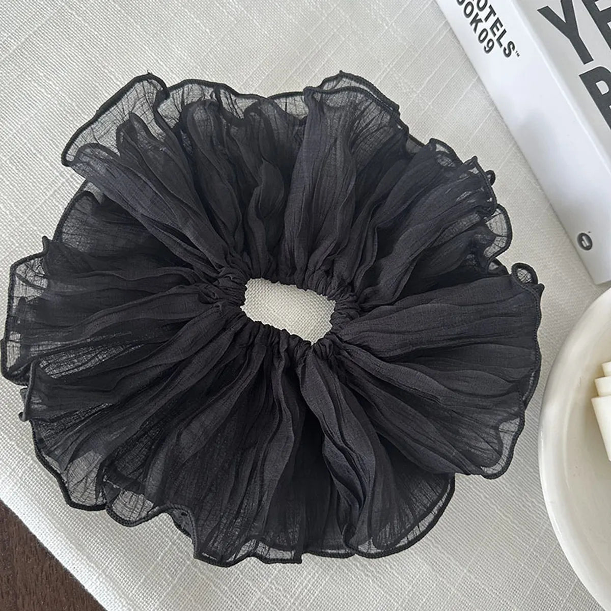 Simple Style Solid Color Cloth Pleated Hair Tie