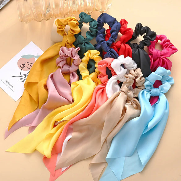 Simple Style Solid Color Cloth Ribbon Hair Tie 1 Piece