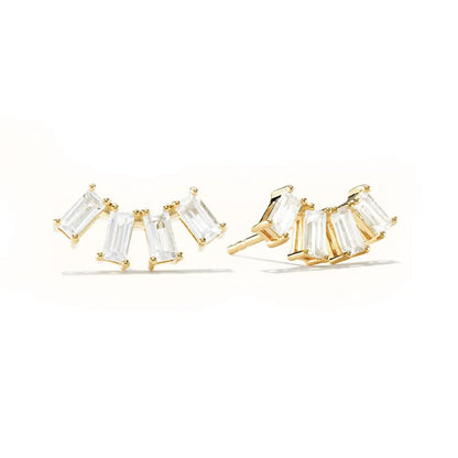 Simple Style Solid Color Copper Inlay Zircon Ear Studs 1 Pair