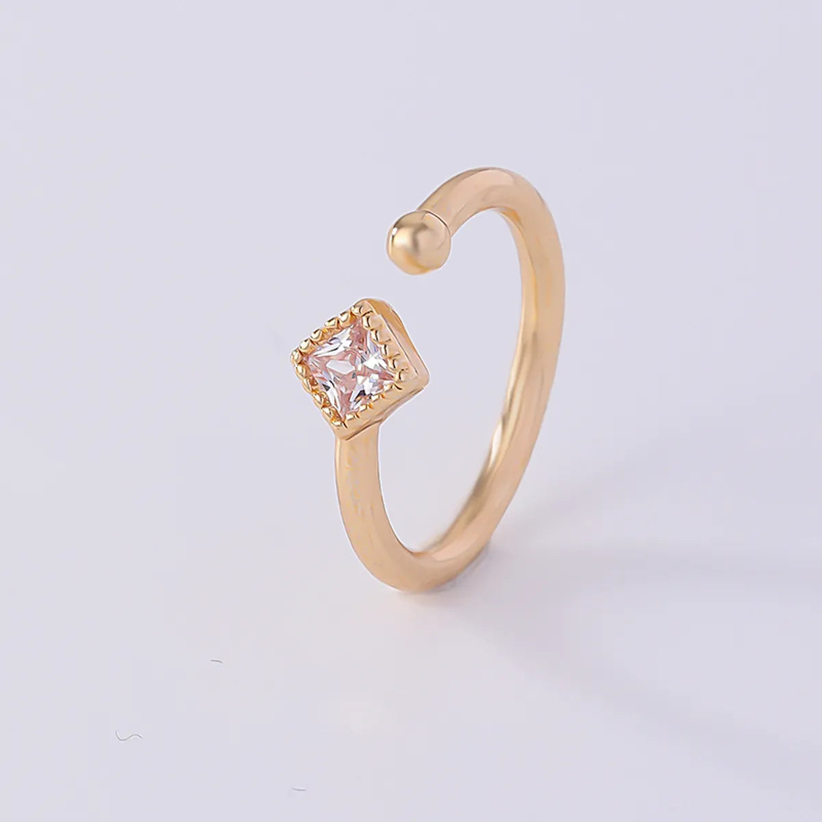 1 Piece Nose Rings & Studs Simple Style Solid Color Copper Inlay Zircon K Gold Plated