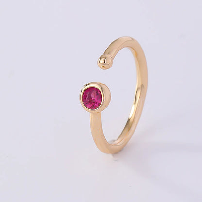 1 Piece Nose Rings & Studs Simple Style Solid Color Copper Inlay Zircon K Gold Plated