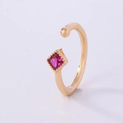 1 Piece Nose Rings & Studs Simple Style Solid Color Copper Inlay Zircon K Gold Plated