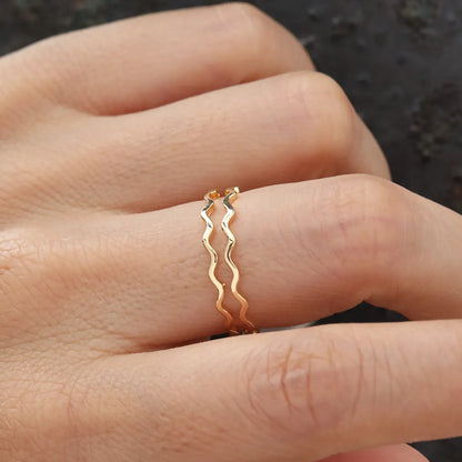 Simple Style Solid Color Copper Plating 14k Gold Plated Open Rings